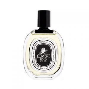 clear bottle with black cap and black label